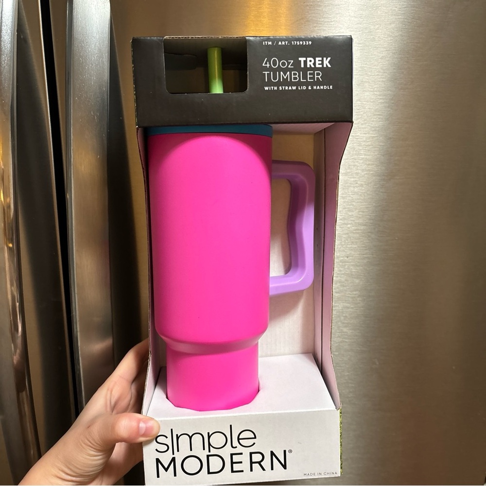 PINK - Simple Modern 40 oz Tumbler with Handle and Straw Lid | PINK color